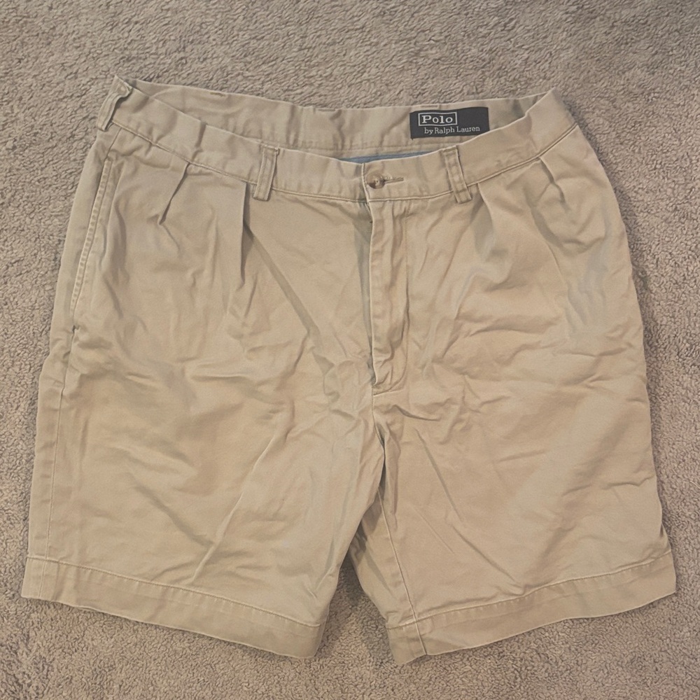 Polo by Ralph Lauren Men's Beige Flat Front Shorts